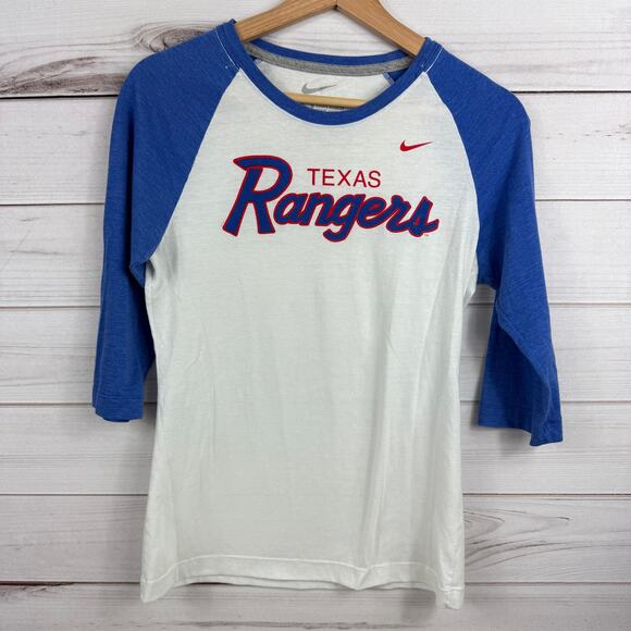 MLB Texas Rangers Baseball T-Shirt Nike Slim Fit Womens Medium - Picture 1 of 6